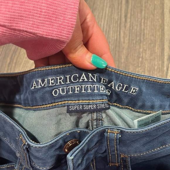 American Eagle Jeans Skinny Super Super Stretch Medium Wash Denim Blue Size 2 - Picture 8 of 11
